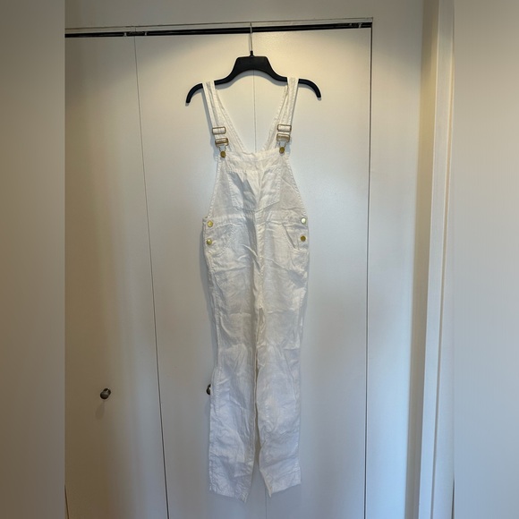 White Linen Overalls - Picture 2 of 6